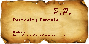 Petrovity Pentele névjegykártya
